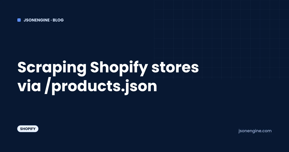 Scraping Shopify Stores via the /products.json Endpoint